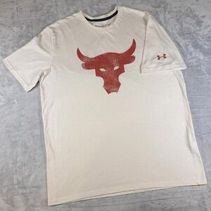 Under Armour Project Rock Texas Longhorns T-Shirt | Cream Bull Logo | XL